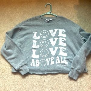 Grey and white crop hoodie. Good condition, women’s small